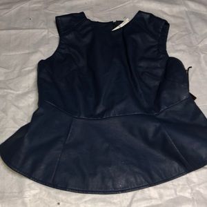 Faux leather Peplum top